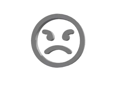 3d angry Low-poly 3D model