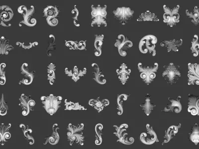 55 Ornaments Decoration Pack 3D model