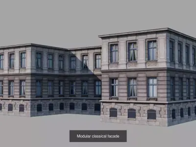 Modular classical facades coleection 3D Model Pack