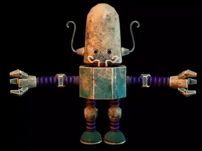 Cartoon Character Robot Low-poly 3D model