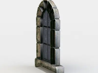 Window gothic Low-poly 3D model
