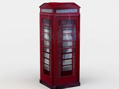 Telephone booth Low-poly 3D model get