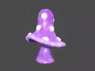 Fantasy Mushroom B06 Purple - Scene Backdrop Design Low-poly 3D model