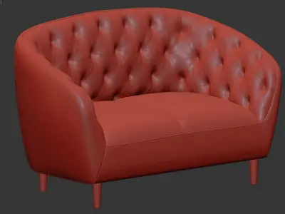 Ria Vic green 2 seater quilted sofa Actona 3D model