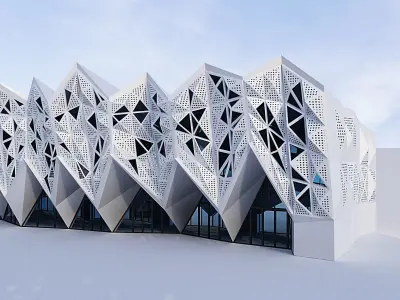 Futuristic building 11 3D model