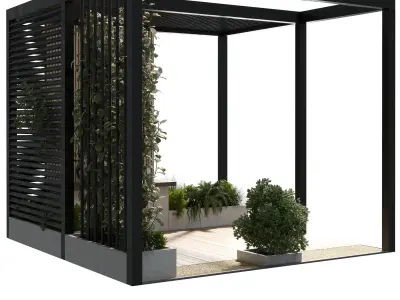 Landscape Furniture with Pergola and Roof garden 3D model