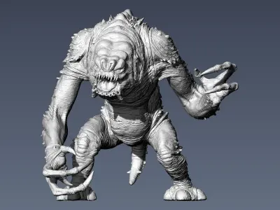 Rancor alien creature with claws 3D print model