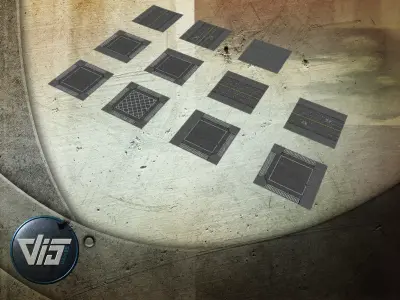 Big city streetsegments Low-poly 3D model