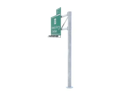 Highway Sign 06 Low-poly 3D model