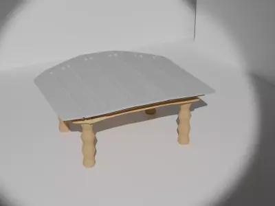 Table wooden with light shining Free 3D model