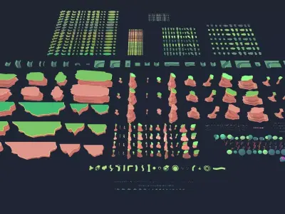 Cartoon forest kit Low-poly 3D model