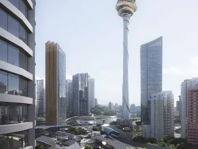 Neo-Futuristic Landmark Tower Complex 3D model