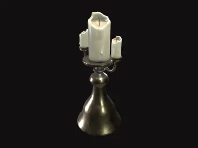 Medieval Candle V03 Low-poly 3D model