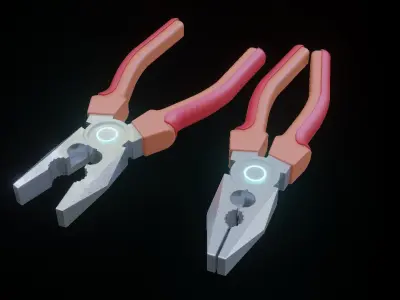 Sci-fi pliers Low-poly 3D model