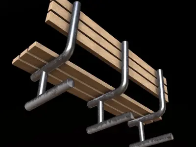 City Park Bench - PBR Game Ready Low-poly 3D model