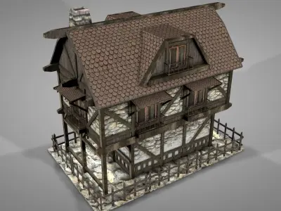 Medieval House v1 Low-poly 3D model