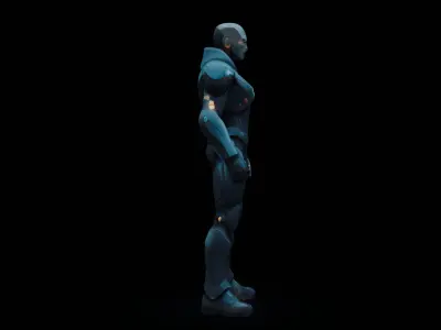  Sci-Fi Warrior Low-poly 3D model