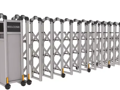 Trackless Retractable Gate 3D model