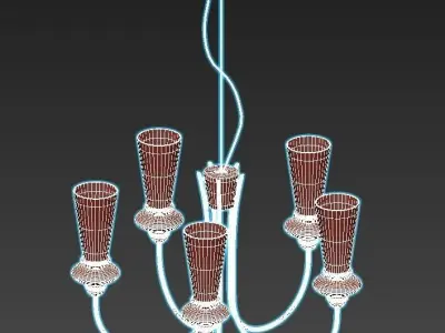 evoluce-rammo-sle112403-05 five light chandelier with glass s... 3D model