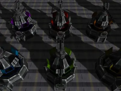 Bug Assault Buildings Low-poly 3D model