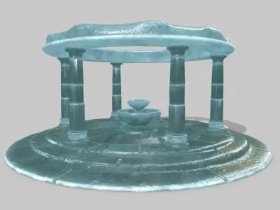 Altar Set fountain Low-poly 3D model