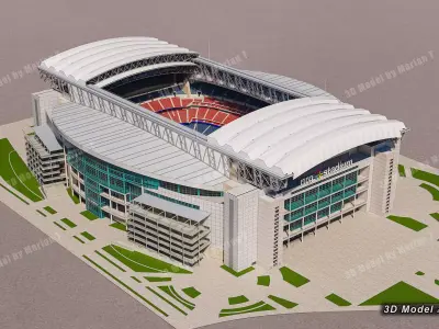NRG Stadium - Houston Texas USA Low-poly 3D model