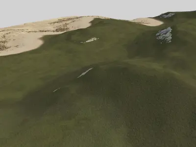 Landscape Shallow Coastline Low-poly 3D model