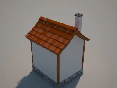 Cartoon Medieval House 01 3D model