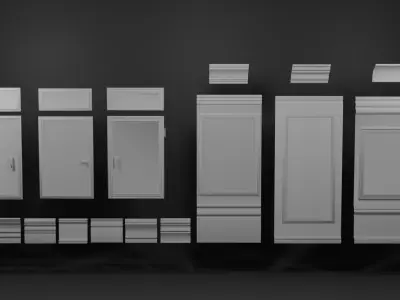 Trims and Things Low-poly 3D model