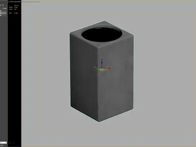 Concrete Outdoor Trash Bin for Urban and Park Areas 3D model