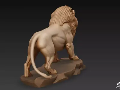 Lion Statue V30 Low-poly 3D model