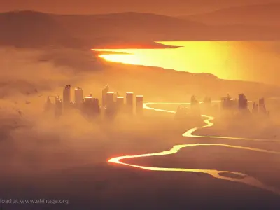 Aerial cityscape 3D model