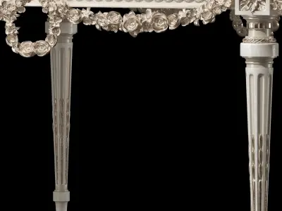rococo table and chairs set 3D model