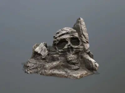 Skull Rock Low-poly 3D model order