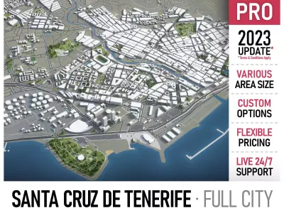 Santa Cruz de Tenerife Low-poly 3D model