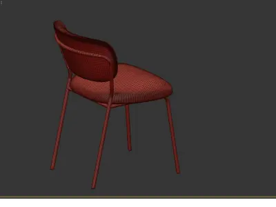 CHAIR JOLIEN GOLD DARK BLUE 3D model