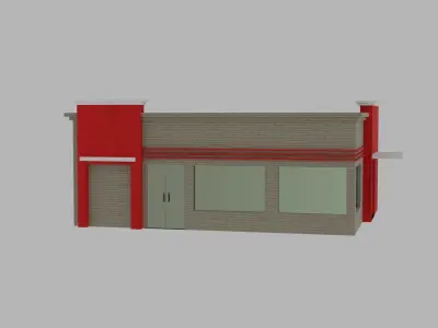 asset junkfood and restaurant Low-poly 3D model