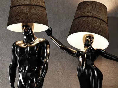 Hommer human lampshade Floor lamp Collection Pose09 3D model