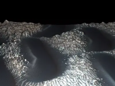 Partly Snowy Mars Surface 3D model