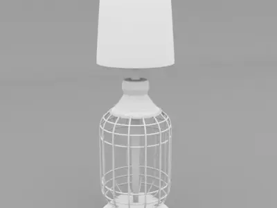 Merra-25-5-in-Black-Cage-Table-Lamp lamp with cage Free 3D model