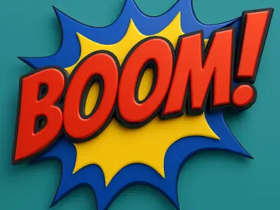 Comic Pop Art Stylized BOOM 3D print model