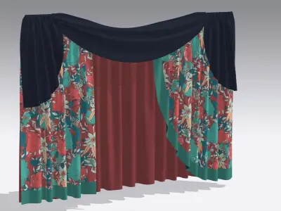 Curtain Low-poly 3D model