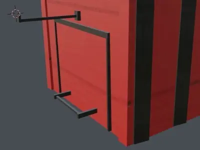Wooden latrine with washing equipments Free 3D model