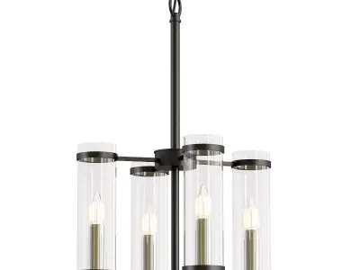 st-luce-bichero-sl334-403-04 three light chandelier with clea... 3D model