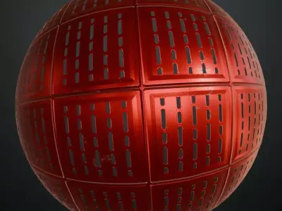 Red Metal Grill Transparent PBR Seamless Texture