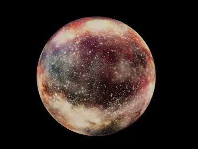 HDRI Panoramic Sky - 360 starfield - 04nebula Low-poly 3D model