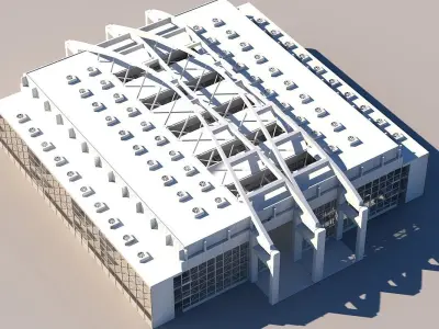 Warehouse Interior Exterior 3D model