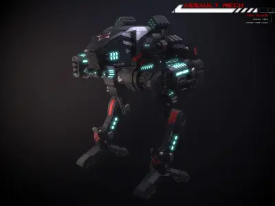 Assault Mech Lowpoly Low-poly 3D model