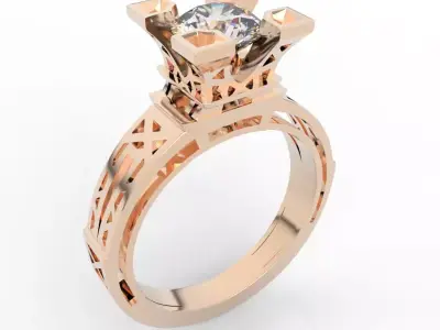 Diamond Tower Ring 3D print model