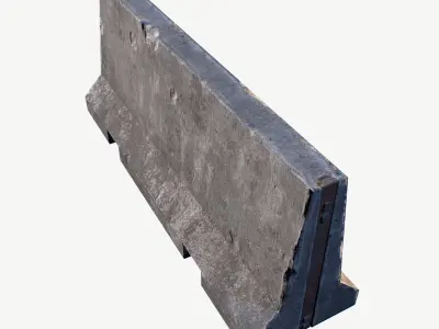 Concrete Barrier Low-poly 3D model